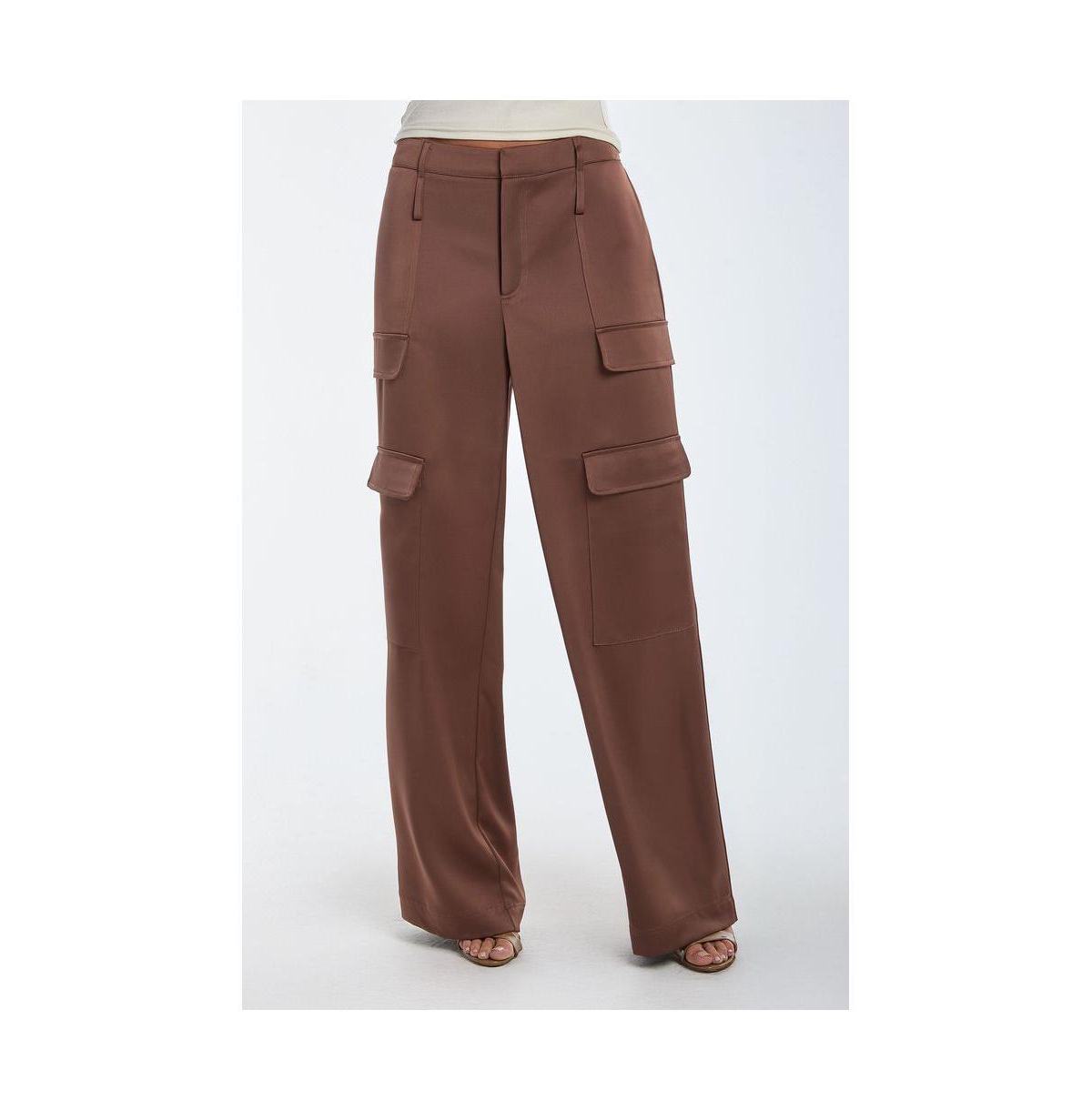 Women's Milan Satin Cargo Pant - Mocha