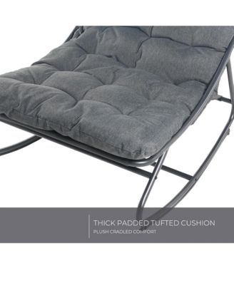 Modern Armless Rocking Chair W/ Breathable Mesh Plush Cushion Steel Frame Package style seat