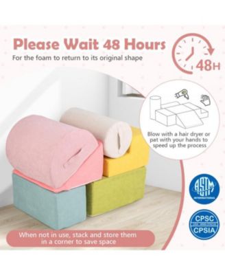 6-Piece Baby Climbing Blocks with 30D High-Density Foam and Carrying Handles