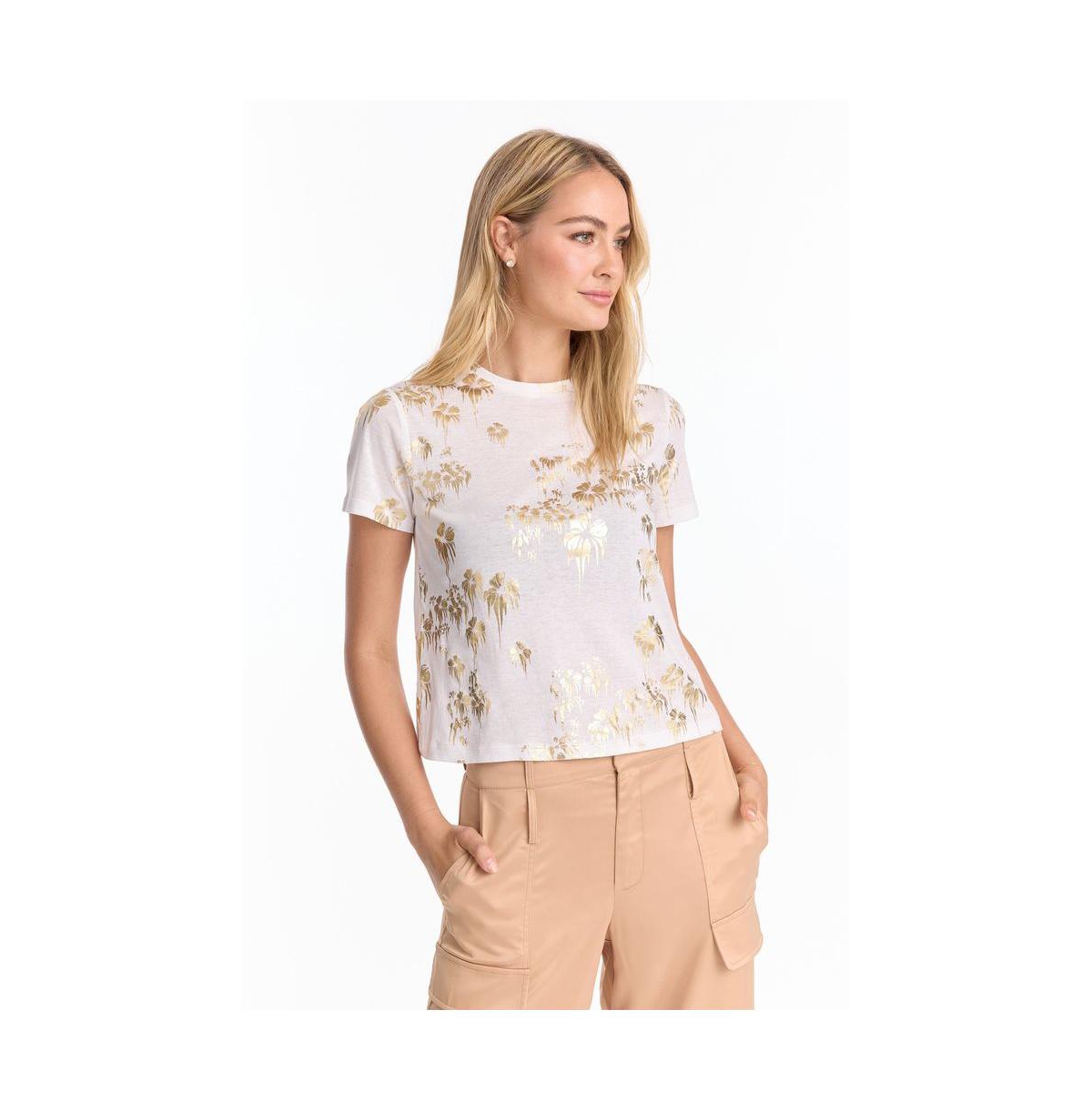 Women's Jardin Foil Tee - White - White