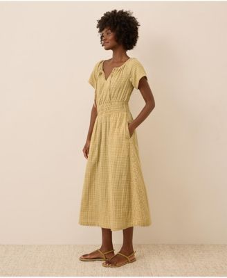 Women's Organic Cotton Coastal Double Gauze Boho Midi Dress