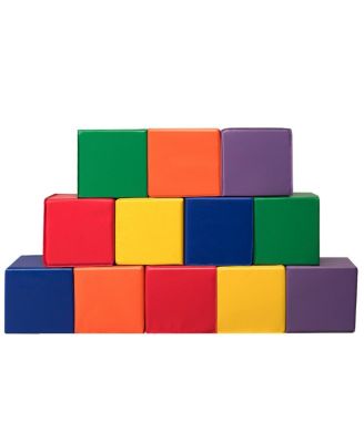 12-Piece 8'' PU Foam Big Building Blocks Colorful Soft Blocks Play Set For Kids