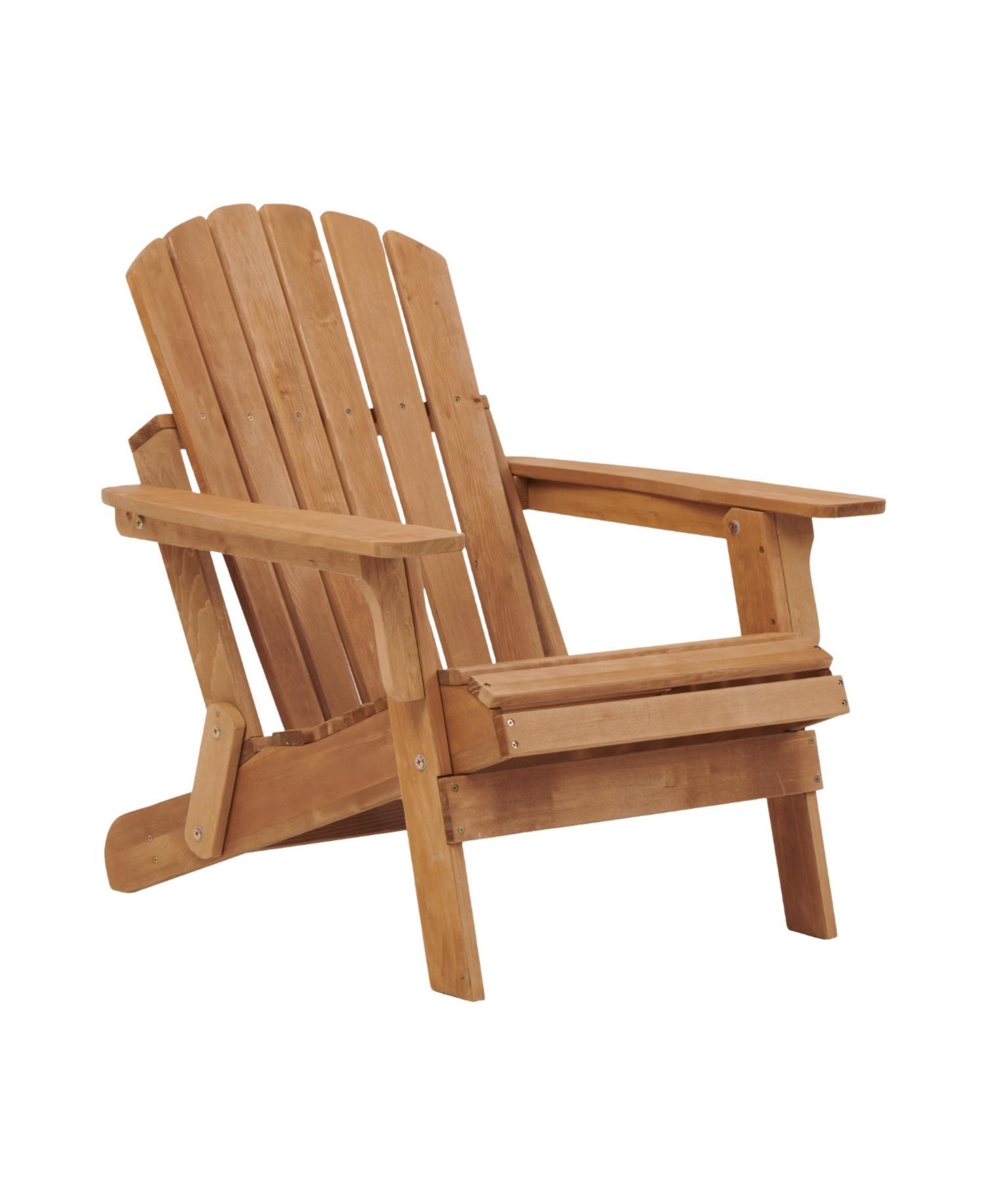 Flynama Oversize Wooden Outdoor Folding Adirondack Chair with Pre-Assembled BackRest & SeatBoard, Wood Patio Chair for Garden Backyard Porch Pool Deck