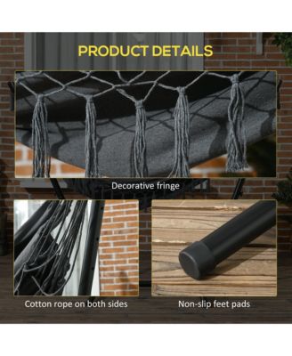 Outsunny Hammock Chair with Stand and Headrest Dark Gray