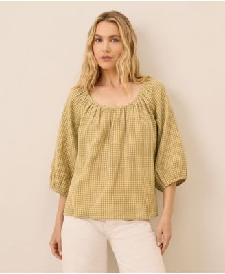 Organic Cotton Coastal Double Gauze Scoop Neck Top