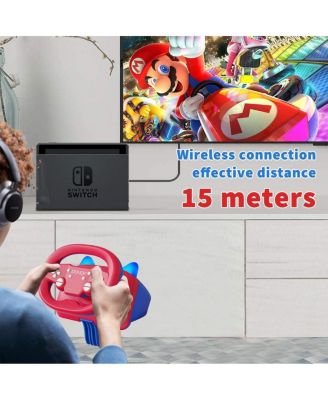 Gaming Racing Wheel, Wireless Steering Wheel for Nintendo Switch, PC, PS4/PS3, iOS, Android - Vibration, LED Lights, Adjustable Sensitivity