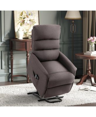 Electric Power Lift Recliner Chair for Elderly, Fabric Lift Chair with Remote Control, Side Pockets for Living Room