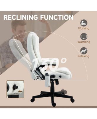 6 Point Vibrating Massage velvet Office Chair with Lumbar Heat