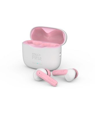 CareBuds (White) Kids Wireless Earbuds with 85dB Volume Limit, Built-in Mic, 6 Ear Tips, Anti-Lost Strap Easy Pairing, Gift for Kids 4-15