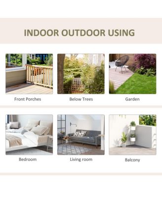 2-Person Hammock Chair Macrame Swing with Soft Cushion, Hanging Cotton Rope Chair for Indoor Outdoor Home Patio Backyard, White