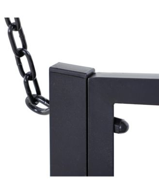 2 Person Front Porch Swing Patio Swing Bench, Outdoor Steel Swing Chair with Sturdy Chains, for Backyard, Deck, 528 lb Weight Capacity, Black