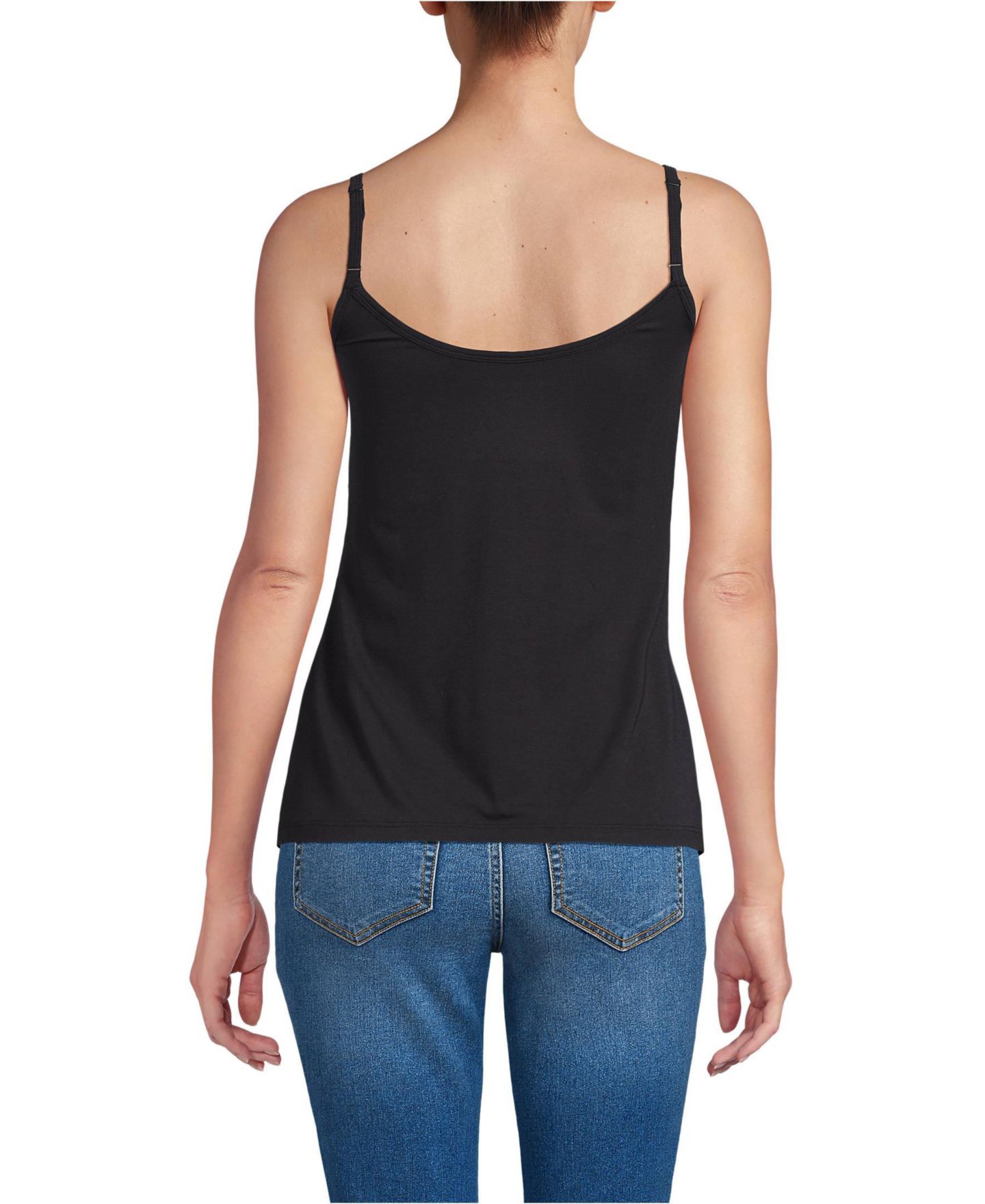 Женский топ Lands' End Cooling V-neck Camisole, цвет: Чёрный — фото 3