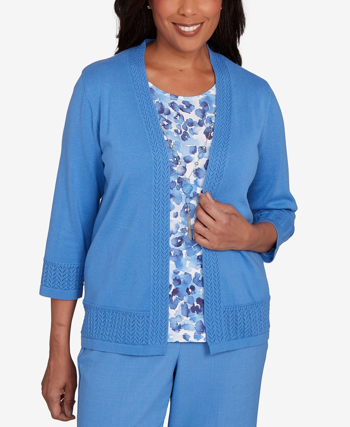 Women's Animal Two in One Periwinkle Sweater - Perriwinkle