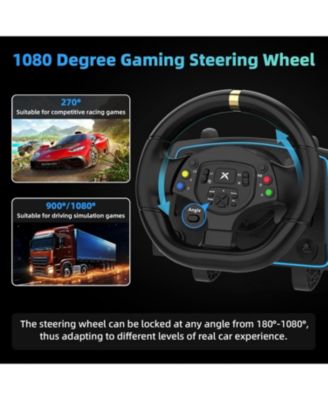 1080&deg;Racing Steering Wheel with Pedals & Shifter – Compatible with Xbox, PS4, PC, Switch & More – Realistic Simulation with Vibration Feedback