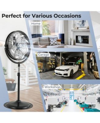 20 Inches High Velocity Pedestal Fan with 3 Speeds and Adjustable Height