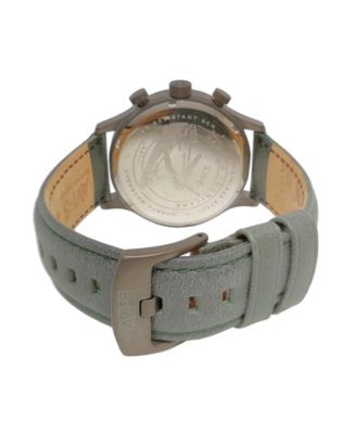 Men's Hawker Hurricane Chronograph Dark Green Genuine Leather Strap Watch 42mm