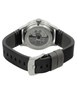 Men's Hawker Hurricane Black Leather Strap Watch, 43mm