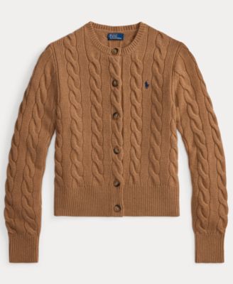 Women's Cable-Knit Wool-Cashmere Cardigan Sweater