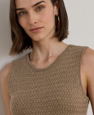 Women's Superb Plus-Holein Basket-Weave Sleeveless Sweater Dress