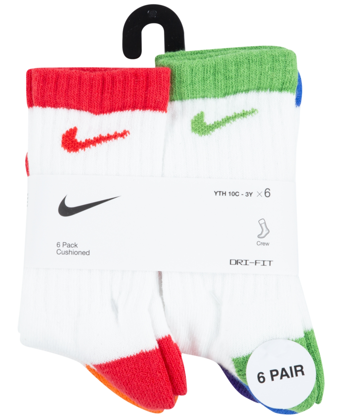 Nike Little Unisex 6-pack Color Pop Socks In Multi