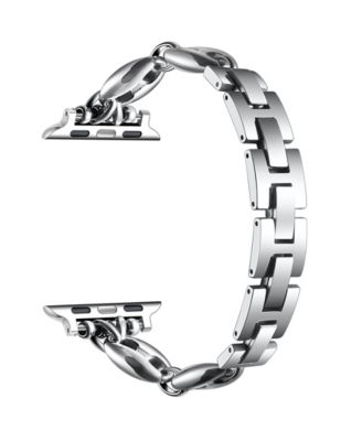 Poppy Silver Stainless Steel Link Band for Apple Watch