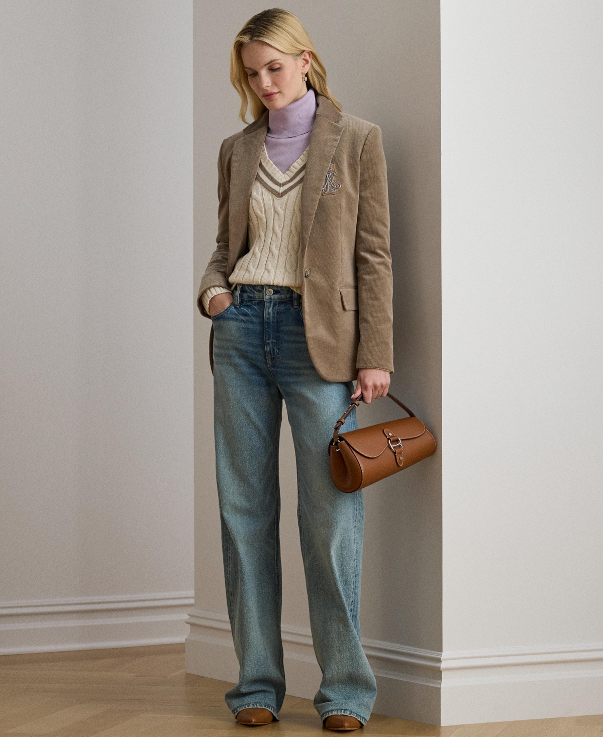 Ralph Lauren Bullion Corduroy Blazer In Brown