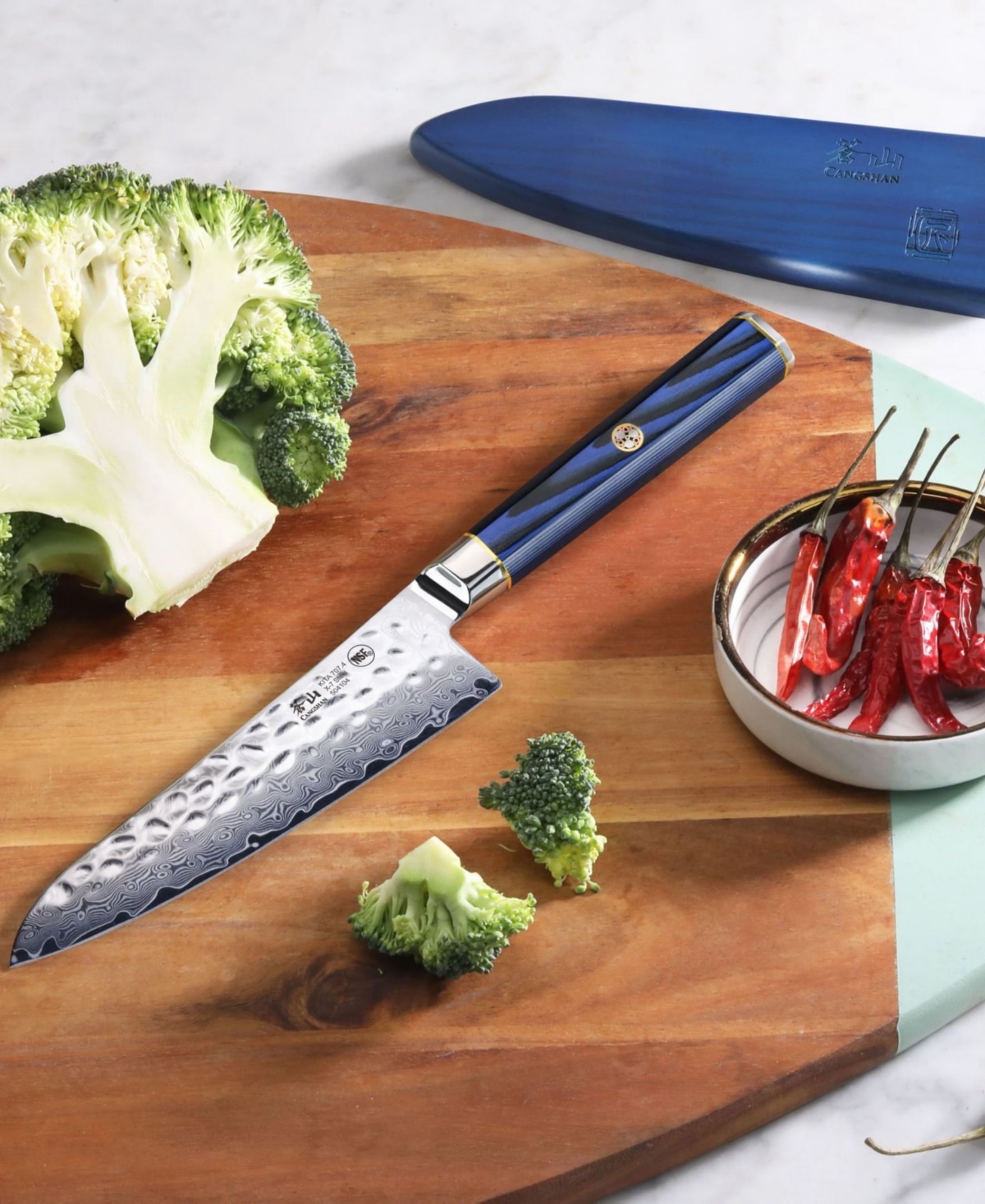 Cangshan Kita Series 5.5" Prep Utility Knife With Sheath In Blue