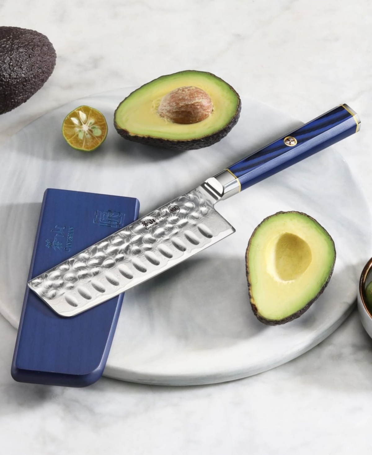 Cangshan Kita Series 7" Santoku Knife With Sheath In Blue