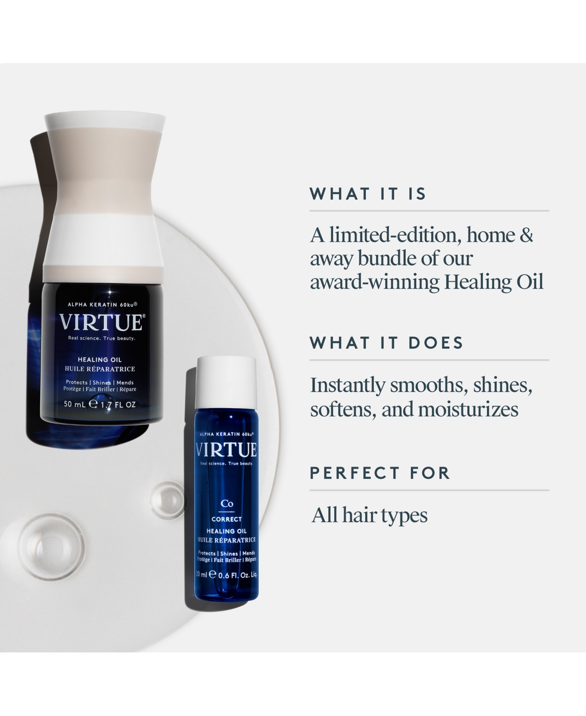 Virtue 2-pc. Healing Oil Home & Away Set In Transparent