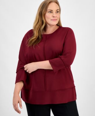 Jones New York - Plus Size Serenity Crewneck Dolman-Sleeve Top