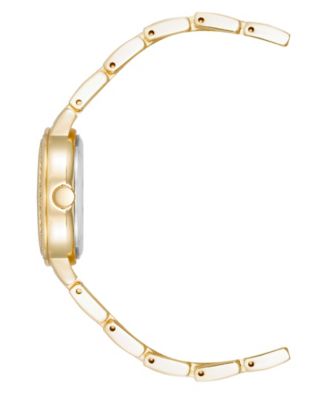 Women's Quartz Round Black and Gold-Tone Metal Alloy Watch, 30mm