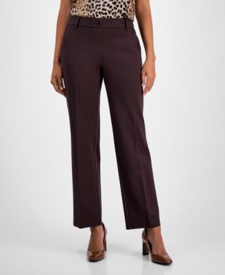 Kasper - Women's Mid-Rise Pull-On Straight-Leg Pants