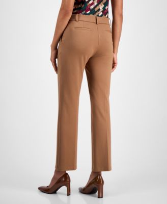 Women's Mid-Rise Pull-On Straight-Leg Pants, Regular & Petite
