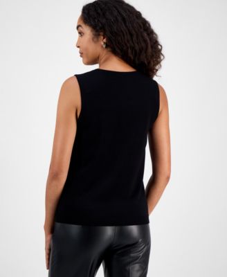 Women's Studded V-Neck Sleeveless Top