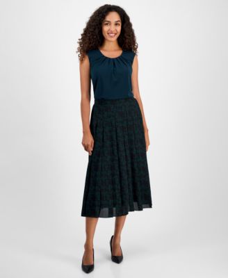 Kasper - Women's Pleated Pull-On Skirt, Regular & Petite
