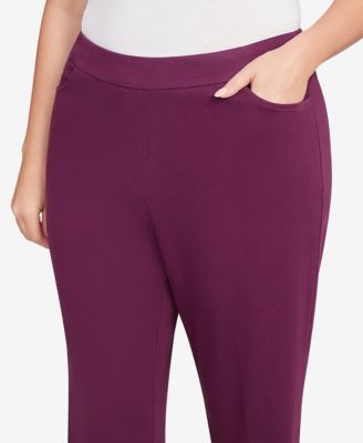 Plus Size Urban Legend Fitted Twill Pull On Medium Length Pants