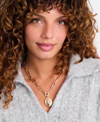 Crystal Star Oval Locket Pendant Necklace, 18" + 3" extender, Macy's Exclusive