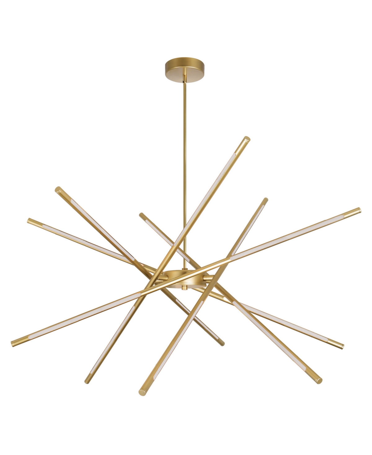 Cwi Lighting 48.5" Metal Oskil Led Integrated Chandelier In Gold
