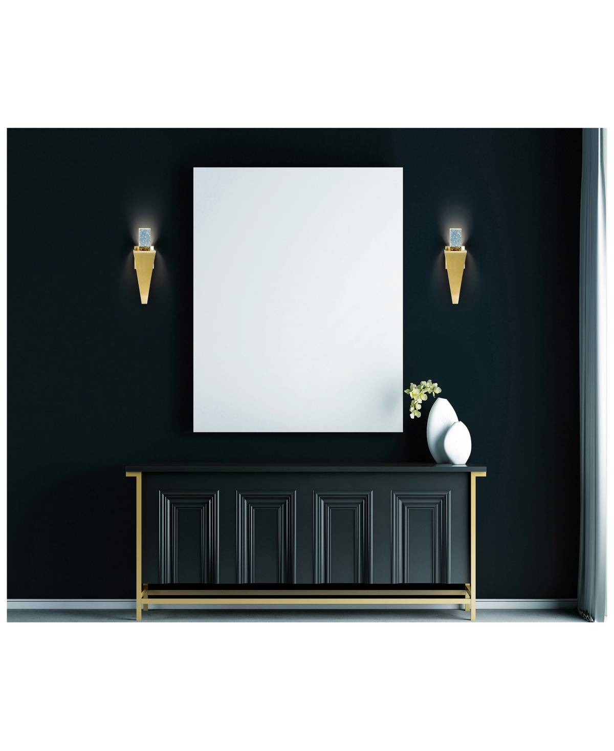 Cwi Lighting 16" Metal Catania Led Integrated Wall Light In Gold