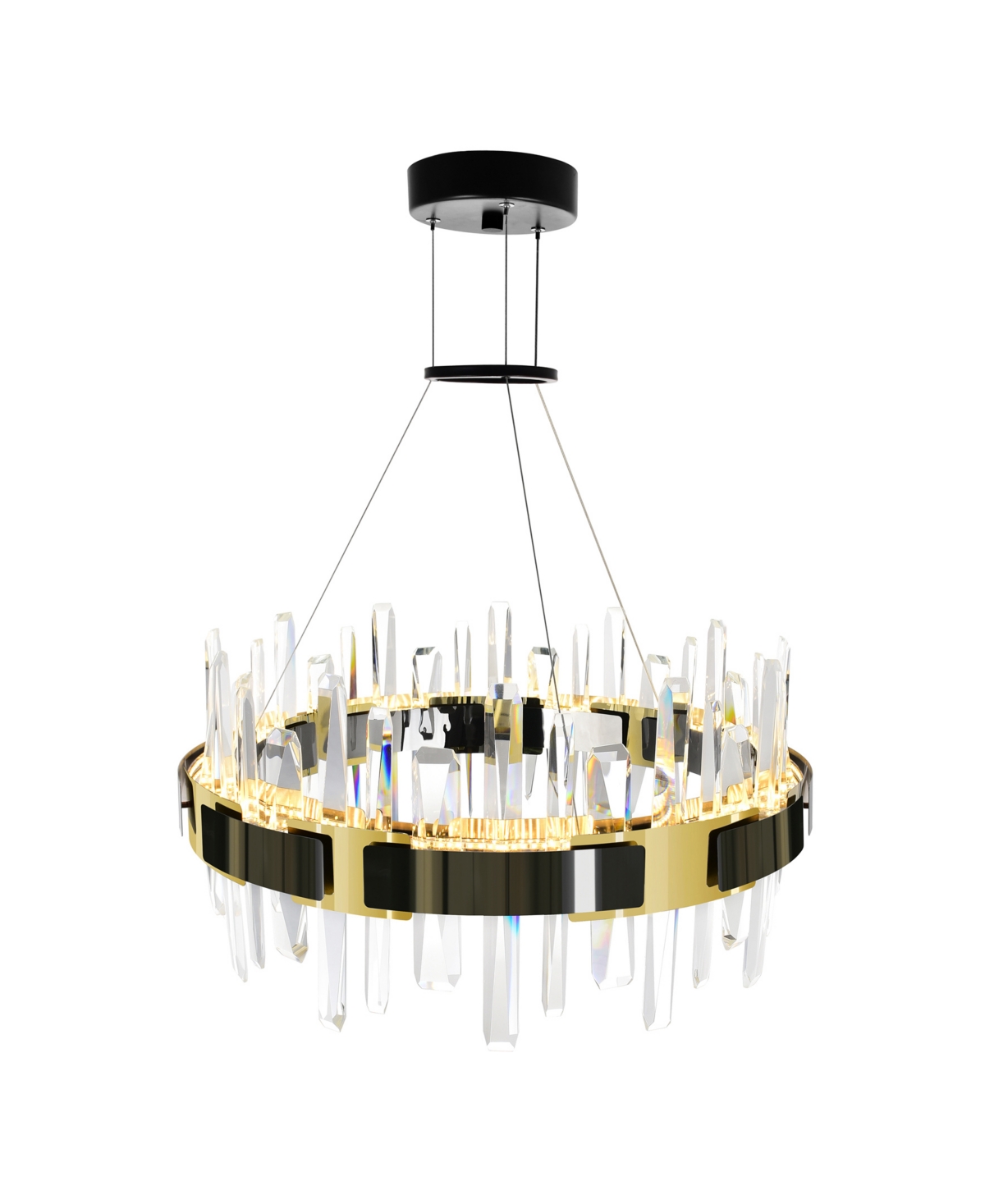 Cwi Lighting 26" Metal Aya Led Integrated Chandelier In Black