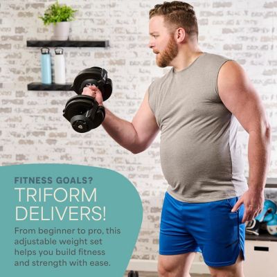 Adjustable Dumbbell 43lb Single – Quick-Change Adjustable Weight with Anti-Slip Handle, Space-Saving Gym Weights for Home Fitness