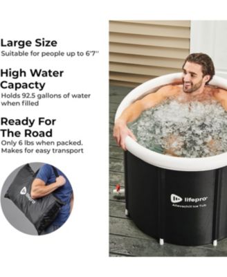 Portable Ice Bath Tub with Lid & Storage Bag – Lightweight Cold Plunge Tub for Home or Travel Use, 14°F–122°F Temperature Range