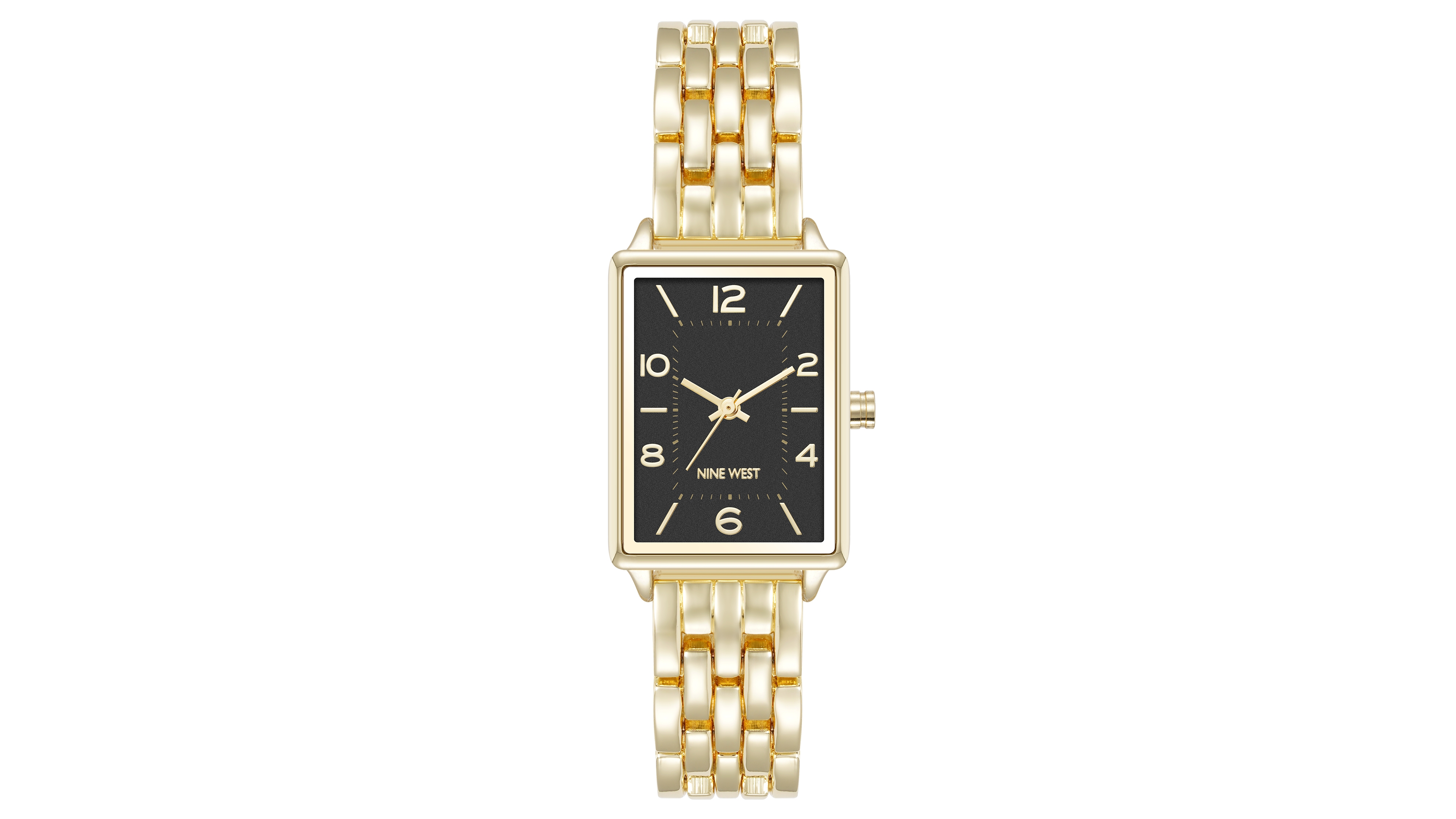 Anne Klein Women's Quartz Casual Black and Gold-Tone Metal Alloy Watch, 23mm