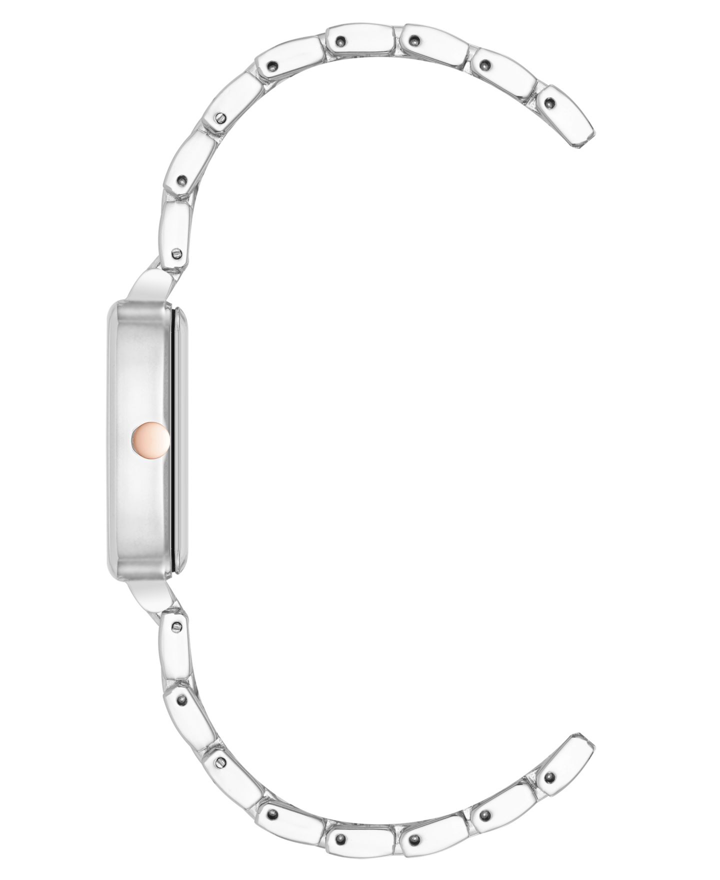 Женские часы Anne Klein Quartz Cushion Silver-Tone and Rose Gold-Tone Metal Alloy, 26mm — фото 2