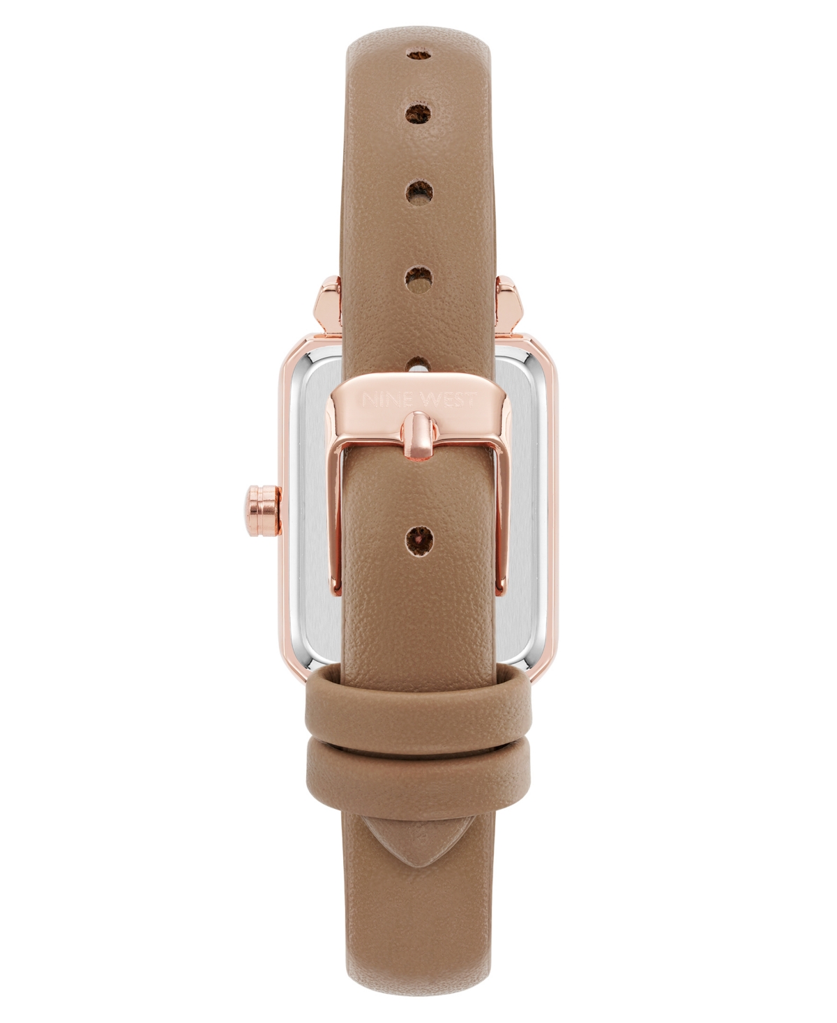 Nine West Women's Quartz Everyday Taupe Leather And Rose Gold-tone Watch, 25mm