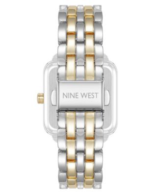Women's Quartz Square Silver-Tone and Gold-Tone Metal Alloy Watch, 29mm