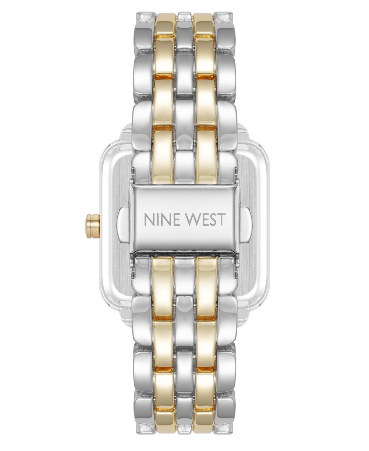 Anne Klein Women's Quartz Square Silver-tone And Gold-tone Metal Alloy Watch, 29mm In Gold