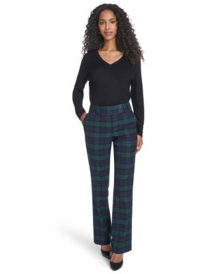 Women's Watch Plaid Bootcut Trousers