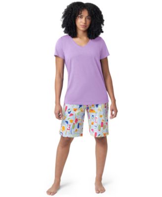 Women's Solid Short-Sleeve Scoop-Neck Pajama T-Shirt