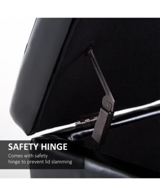 Storage Ottoman Bench 3-seater PU Leather Furniture Foot Stool